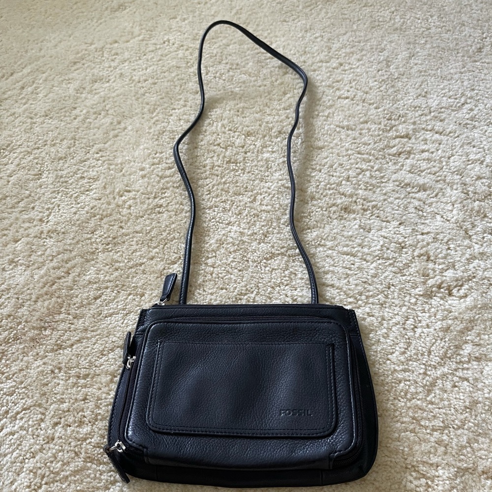 Fossil crossbody bag purse built in wallet EUC